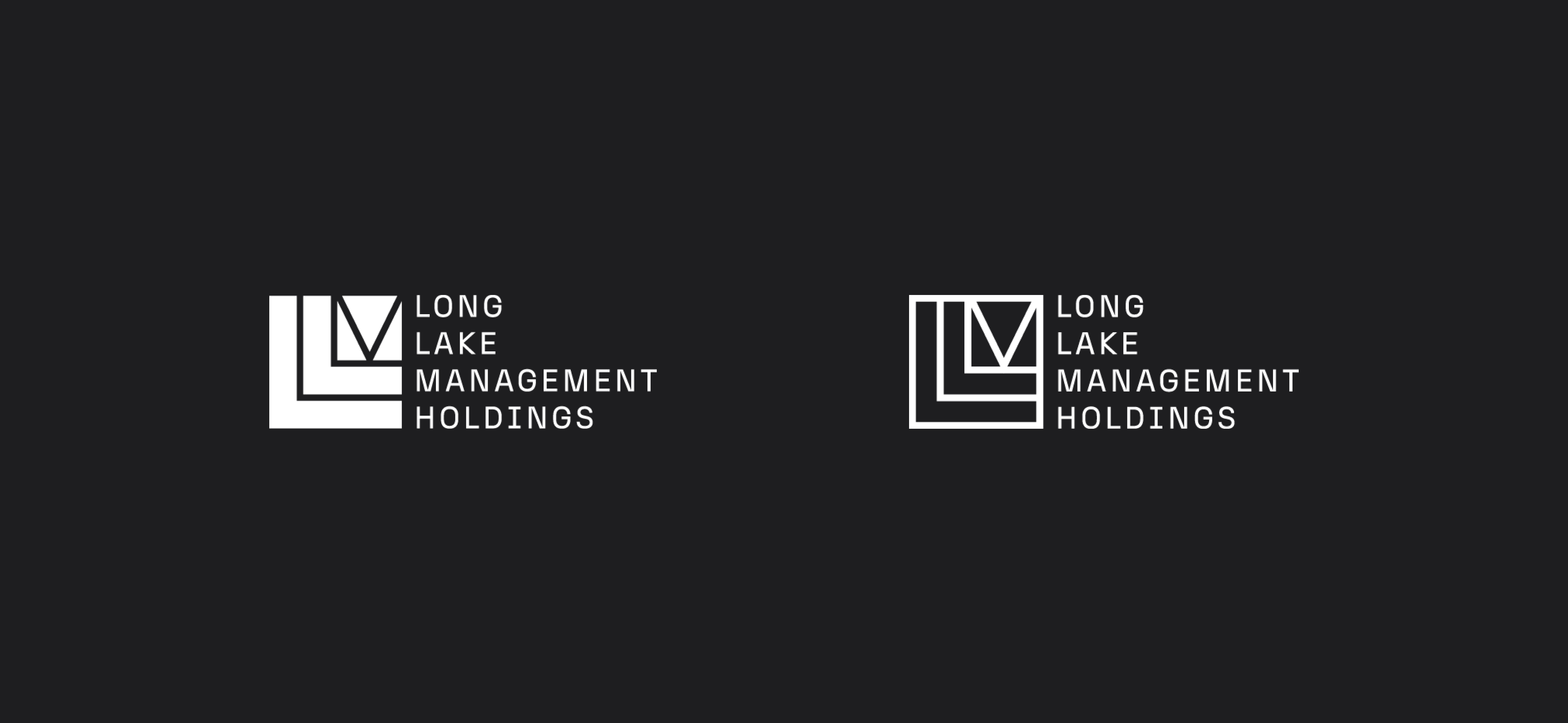 Long Lake Management Holdings logo, solid and outlined