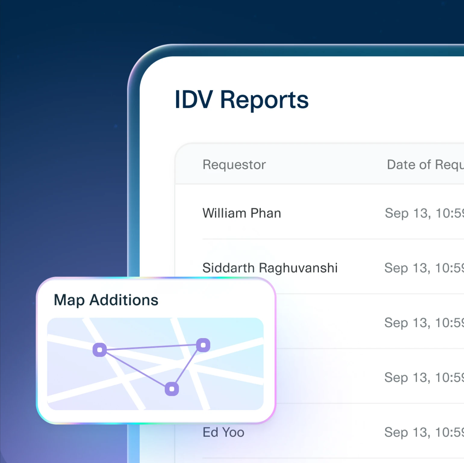 IDV reports with the map addition